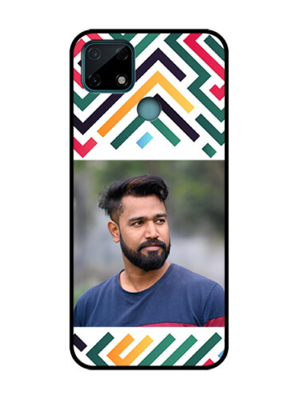 Custom Realme C25 Custom Metal Phone Case - Colorful Maze Pattern Design