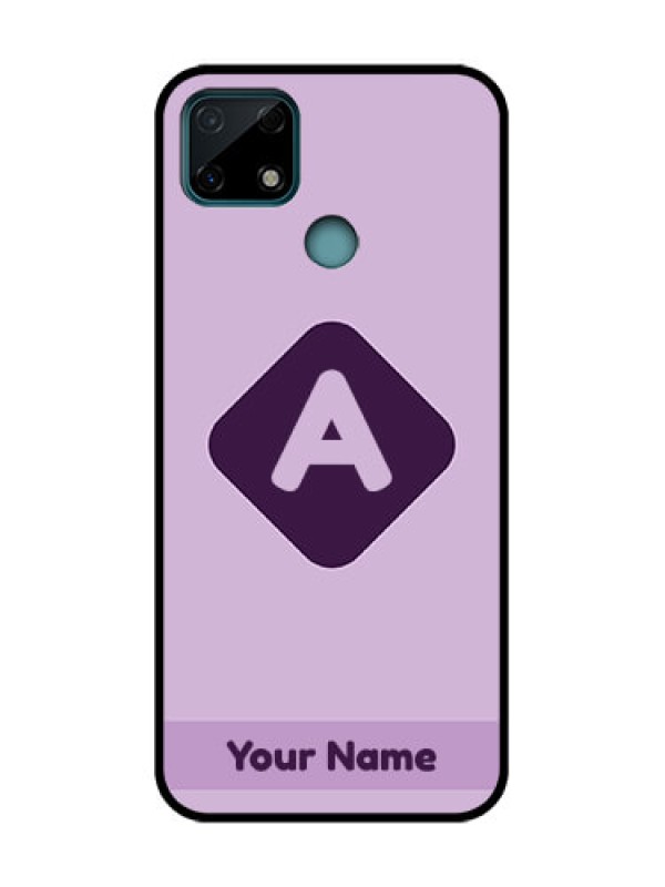 Custom Realme C25 Custom Metal Phone Case - Custom Letter In Curved Badge Design