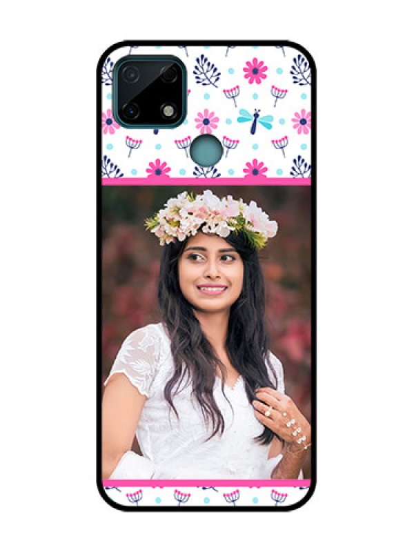 Custom Realme C25s Custom Metal Phone Case - Colorful Flower Design