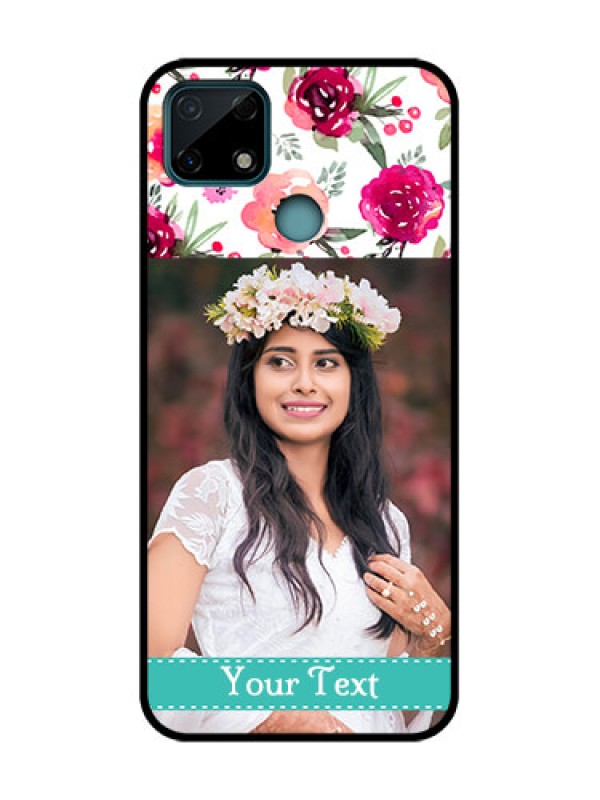 Custom Realme C25s Custom Metal Phone Case - Water Colors Floral Design