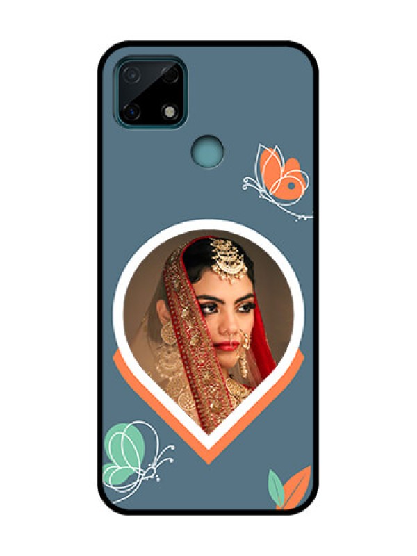 Custom Realme C25s Custom Metal Phone Case - Droplet Butterflies Design