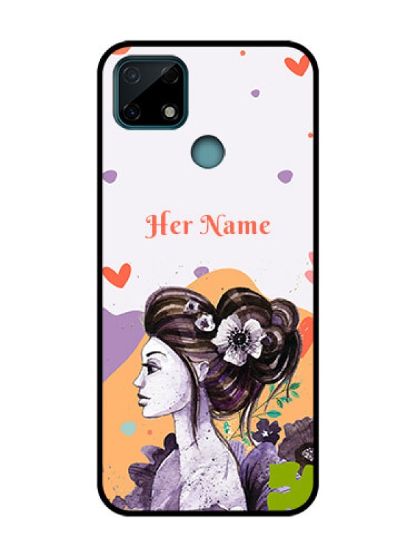 Custom Realme C25s Custom Metal Phone Case - Woman And Nature Design