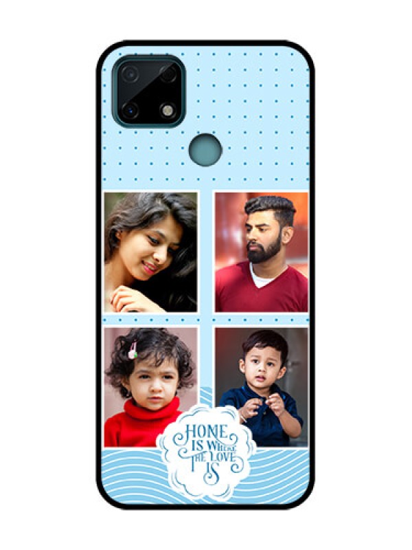 Custom Realme C25s Custom Metal Phone Case - Cute Love Quote With 4 Pic Upload Design