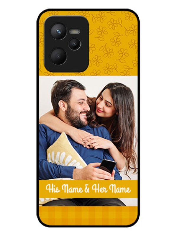 Custom Realme C35 Custom Metal Phone CaseYellow Floral Design