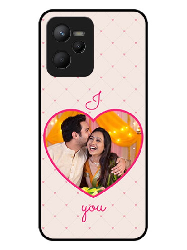 Custom Realme C35 Custom Metal Phone CaseHeart Shape Design