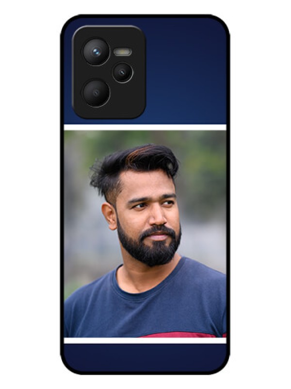 Custom Realme C35 Custom Metal Phone CaseSimple Royal Blue Design