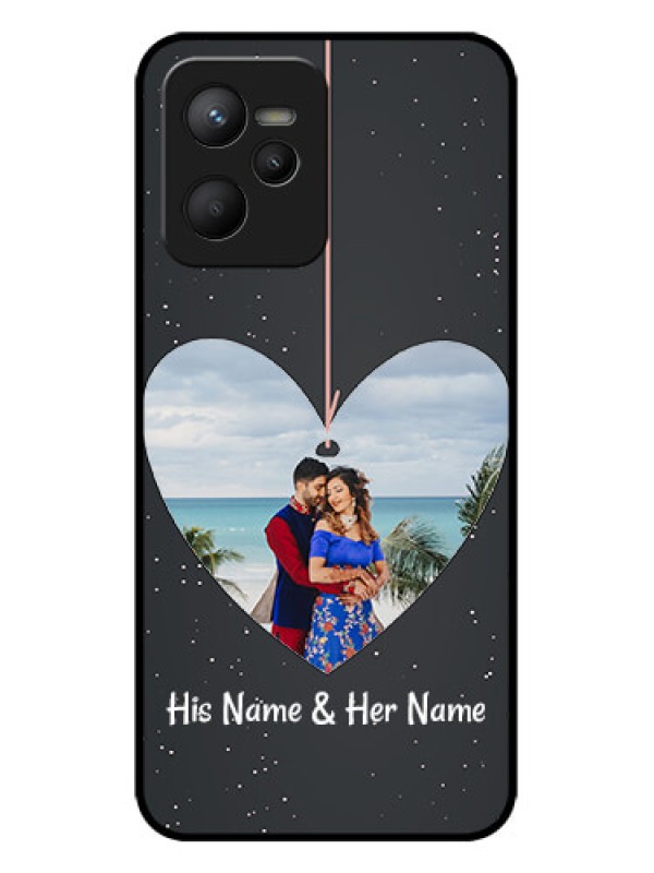 Custom Realme C35 Custom Metal Phone CaseHanging Heart Design