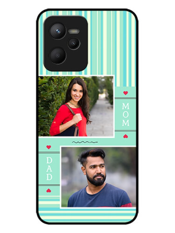 Custom Realme C35 Custom Metal Phone CaseMom and Dad Pic Design