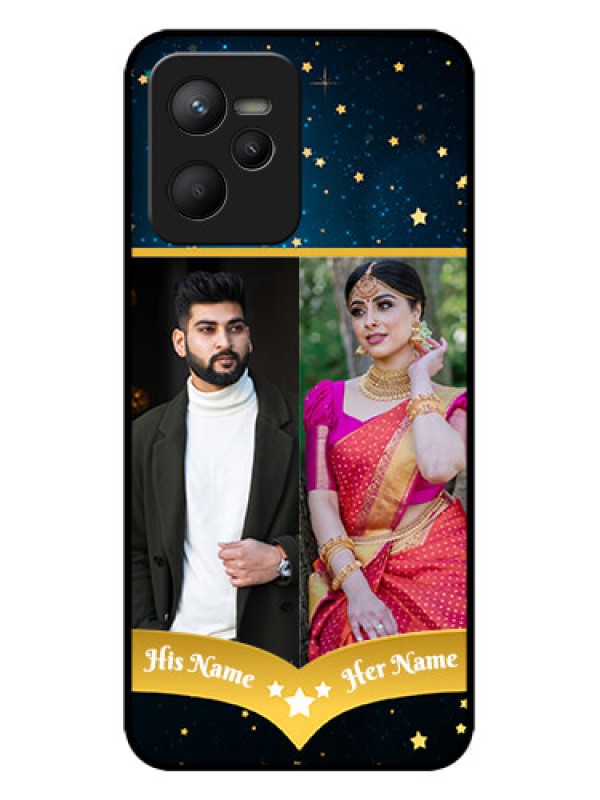 Custom Realme C35 Custom Metal Phone CaseGalaxy Stars Backdrop Design