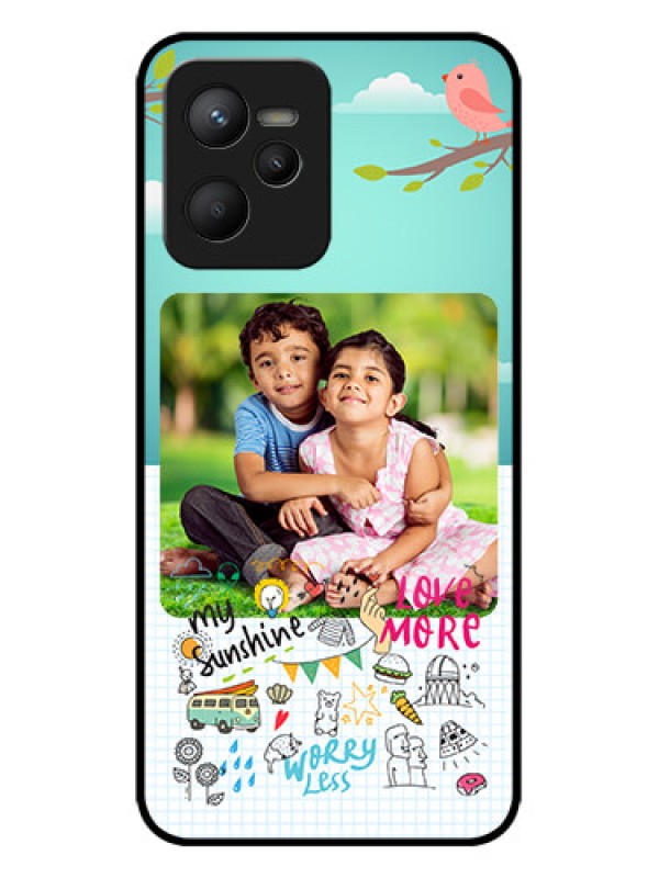 Custom Realme C35 Custom Metal Phone CaseDoodle Love Design