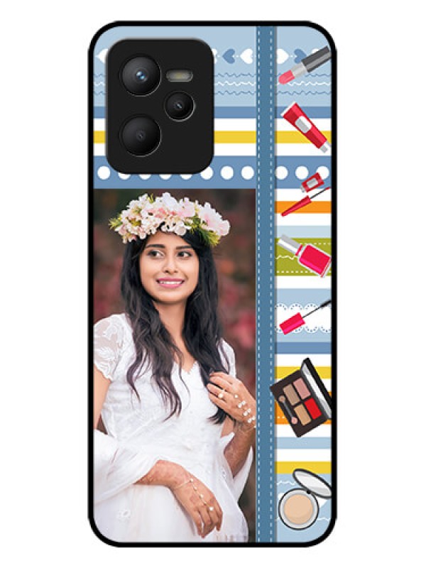 Custom Realme C35 Custom Metal Phone CaseMakeup Icons Design