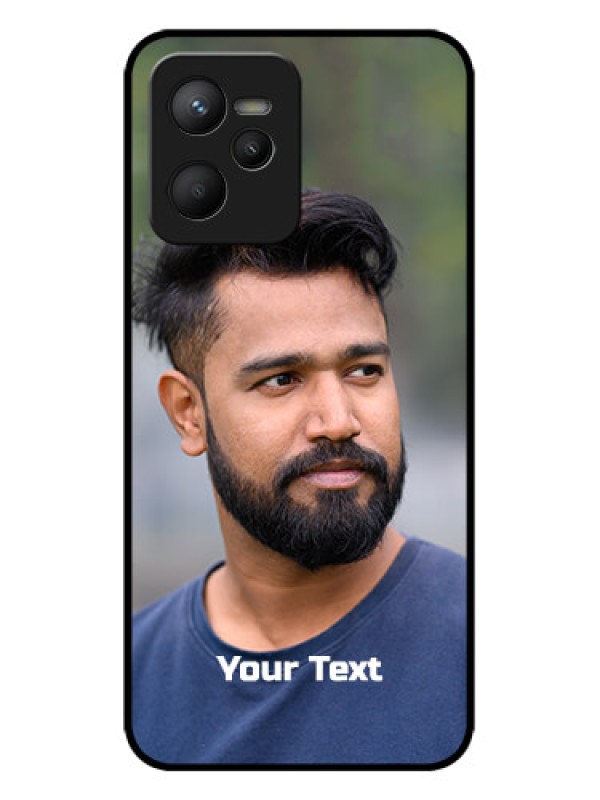 Custom Realme C35 Custom Metal Phone CasePhoto With Text Design