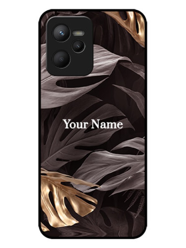 Custom Realme C35 Custom Metal Phone CaseWild Leaves Digital Paint Design