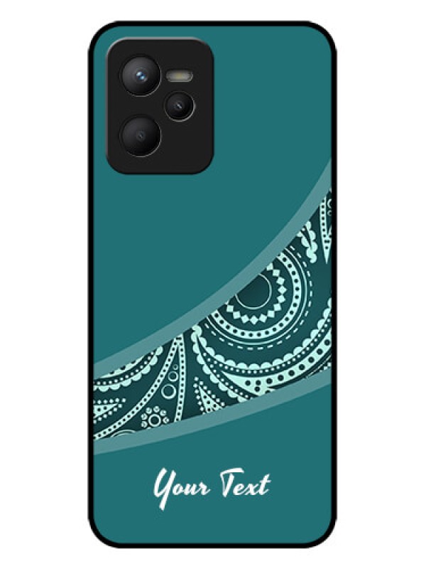 Custom Realme C35 Custom Metal Phone CaseSemi Visible Floral Design