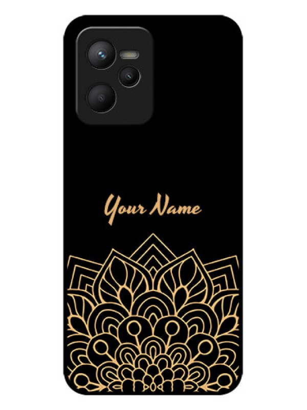 Custom Realme C35 Custom Metal Phone CaseGolden Mandala Design