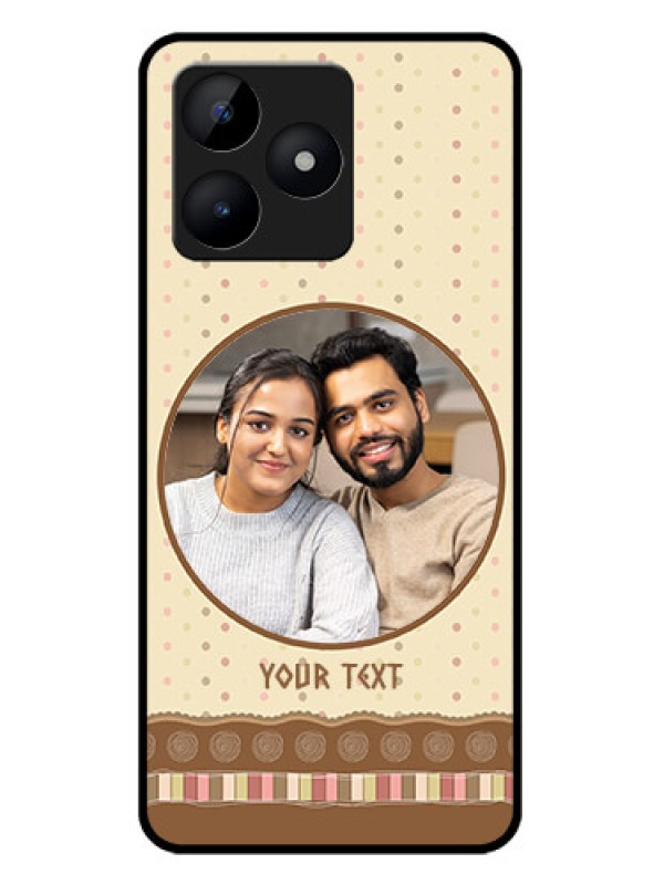 Custom Realme C51 Custom Metal Phone Case - Brown Dotted Mobile Case Design