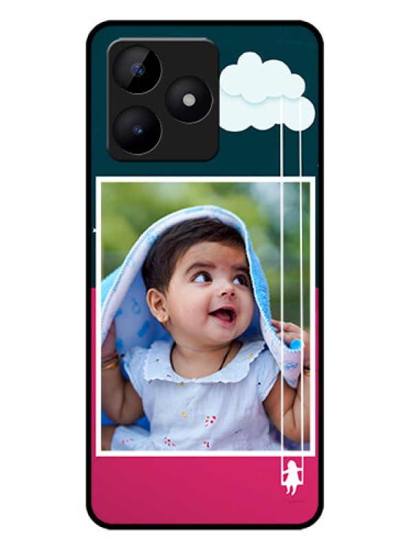 Custom Realme C51 Custom Metal Phone Case - Cute Girl With Cloud Design
