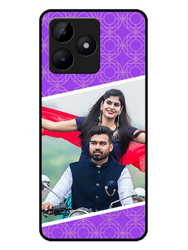 Custom Realme C51 Custom Metal Phone Case - Violet Color Pattern Design