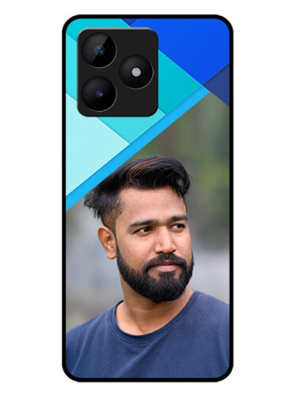 Custom Realme C51 Custom Metal Phone Case - Blue Pattern Design