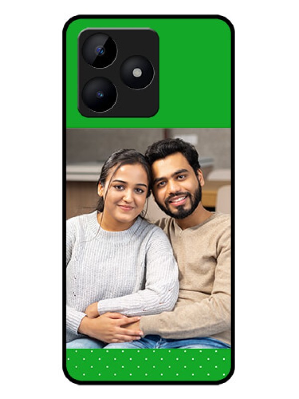 Custom Realme C51 Custom Metal Phone Case - Green Pattern Design