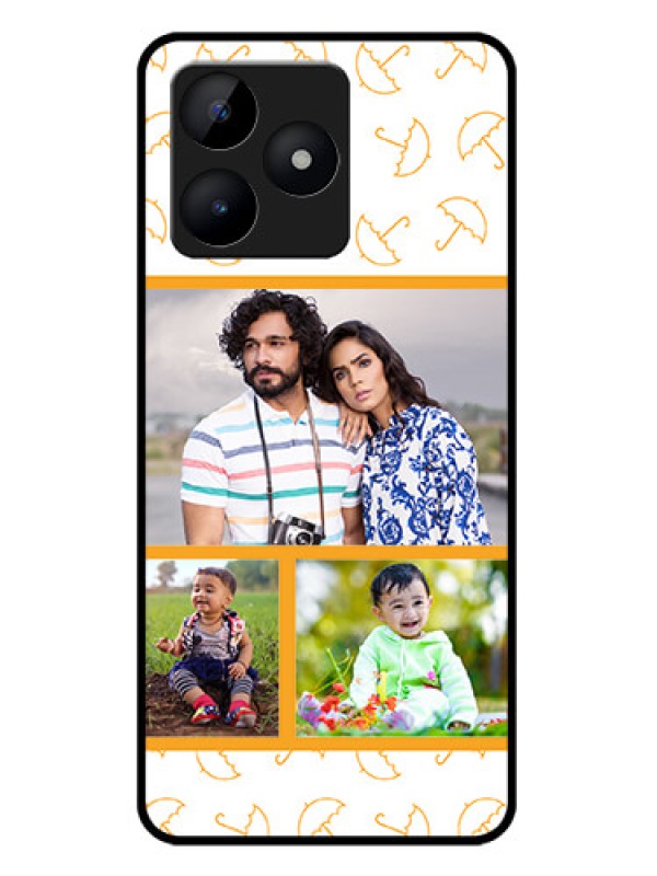 Custom Realme C51 Custom Metal Phone Case - Yellow Pattern Design