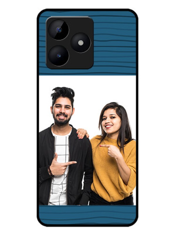 Custom Realme C51 Custom Metal Phone Case - Blue Pattern Cover Design