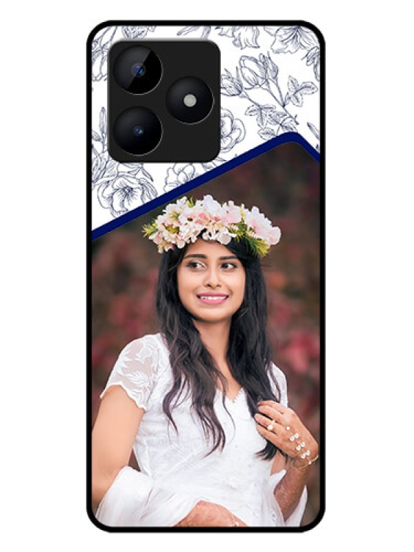 Custom Realme C51 Custom Metal Phone Case - Classy Floral Design