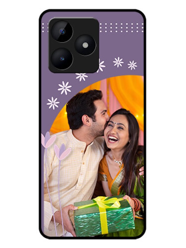 Custom Realme C51 Custom Metal Phone Case - Lavender Flowers Design