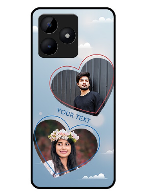 Custom Realme C51 Custom Metal Phone Case - Blue Color Couple Design