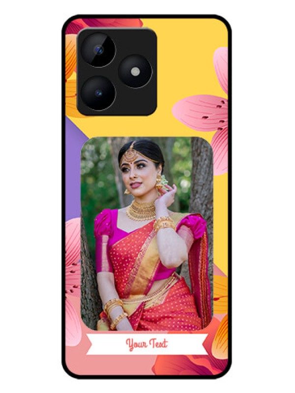 Custom Realme C51 Custom Metal Phone Case - 3 Image With Vintage Floral Design