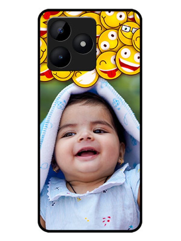 Custom Realme C51 Custom Metal Phone Case - With Smiley Emoji Design