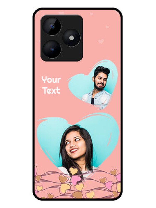 Custom Realme C51 Custom Metal Phone Case - Love Doodle Design