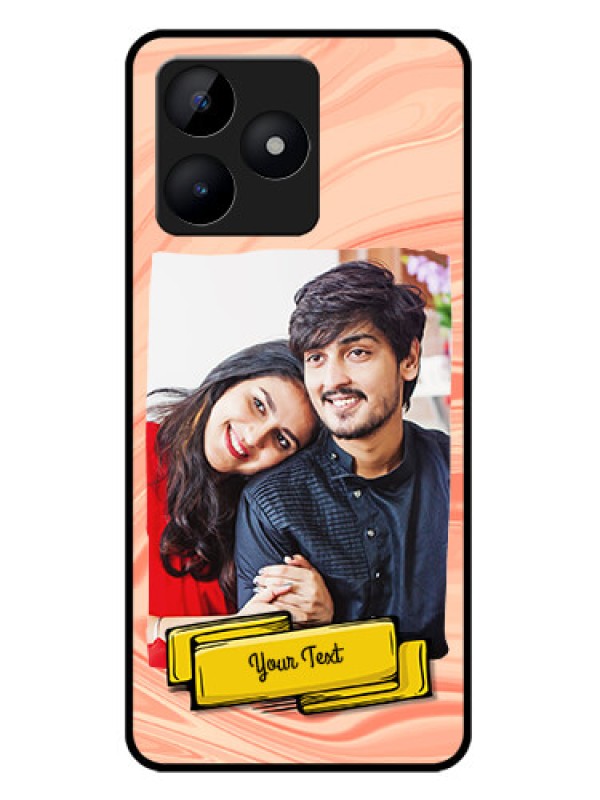 Custom Realme C51 Custom Metal Phone Case - Marble Texture Design