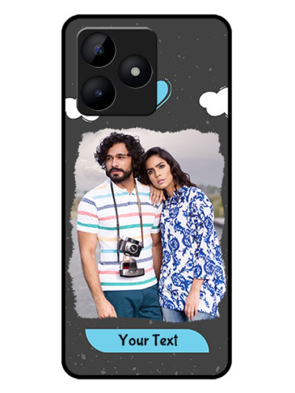 Custom Realme C51 Custom Metal Phone Case - Splashes With Love Doodles Design