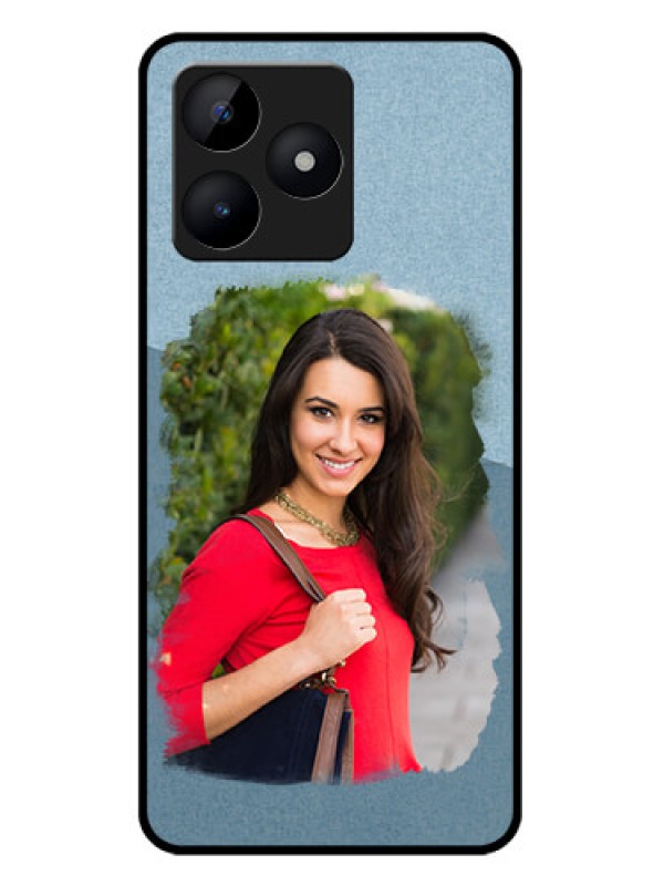 Custom Realme C51 Custom Metal Phone Case - Grunge Line Art Design