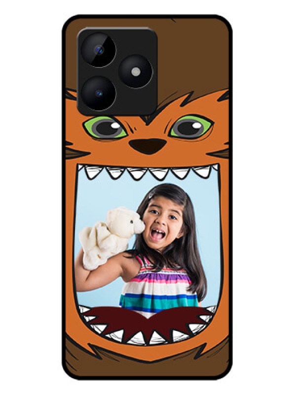 Custom Realme C51 Custom Metal Phone Case - Owl Monster Back Case Design