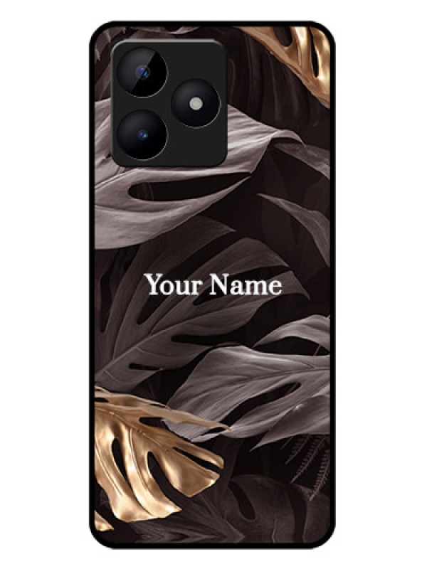 Custom Realme C51 Custom Metal Phone Case - Wild Leaves Digital Paint Design