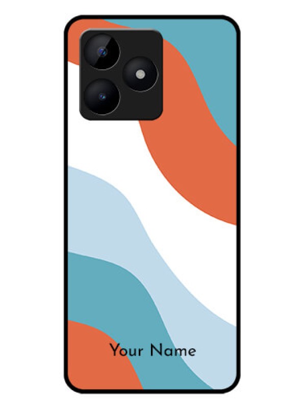 Custom Realme C51 Custom Metal Phone Case - Coloured Waves Design