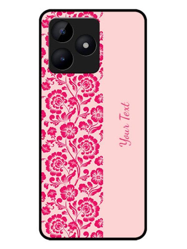Custom Realme C51 Custom Metal Phone Case - Attractive Floral Pattern Design