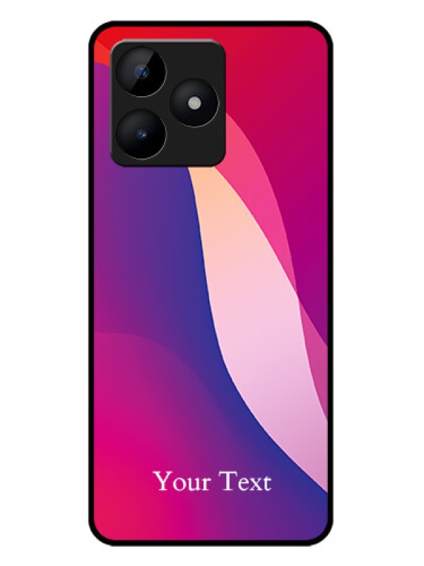 Custom Realme C51 Custom Metal Phone Case - Digital Abstract Overlap Design