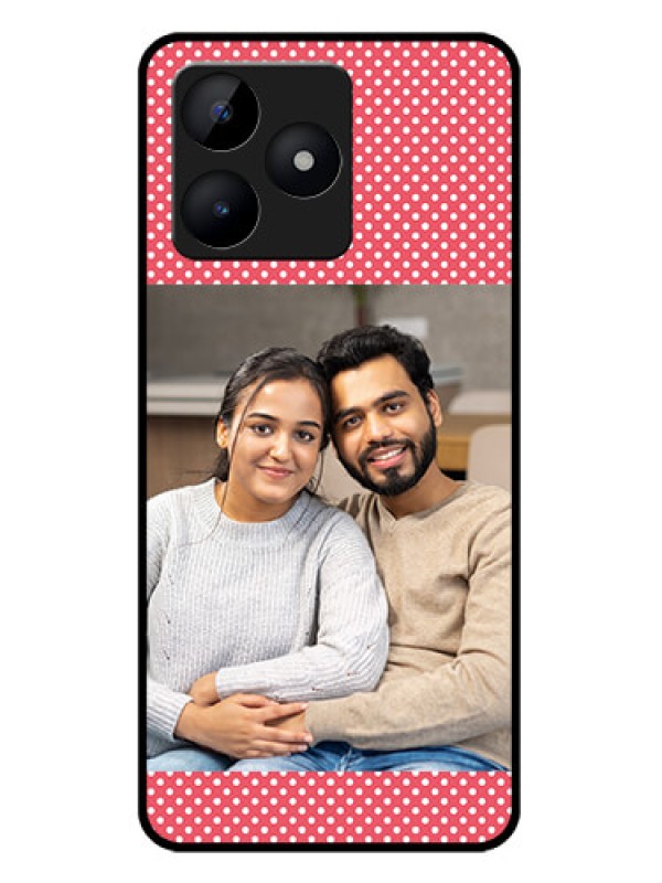 Custom Realme C53 Custom Metal Phone CaseWhite Dotted Design