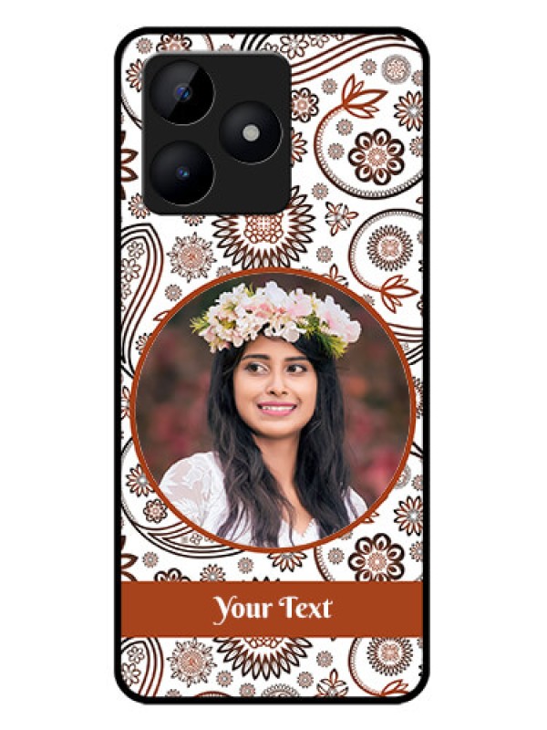 Custom Realme C53 Custom Metal Phone CaseAbstract Flower Design