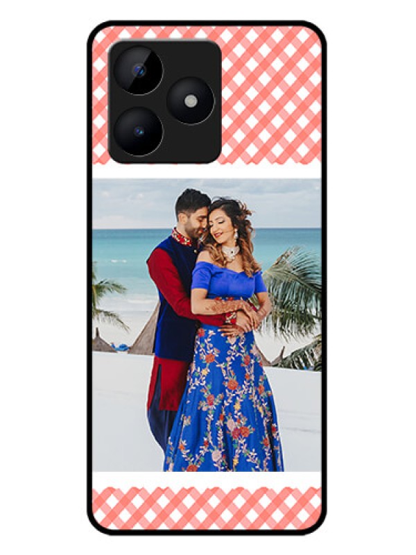 Custom Realme C53 Custom Metal Phone CasePink Pattern Design