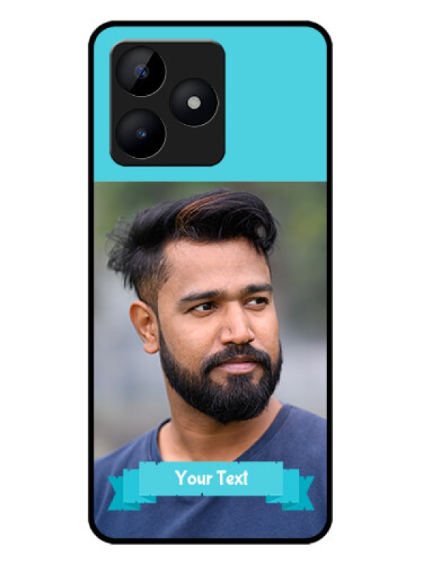 Custom Realme C53 Custom Metal Phone CaseBlue Color Design