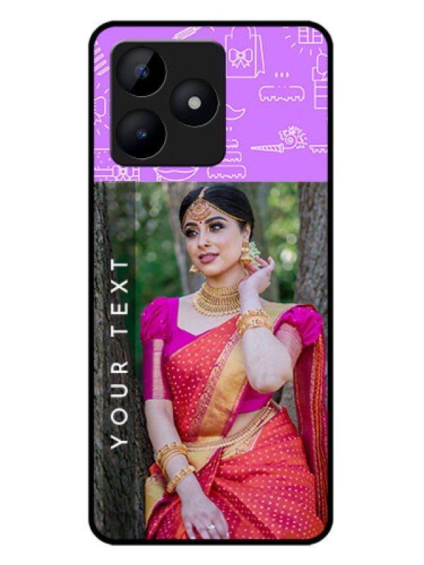 Custom Realme C53 Custom Metal Phone CaseBirthday Icons Design