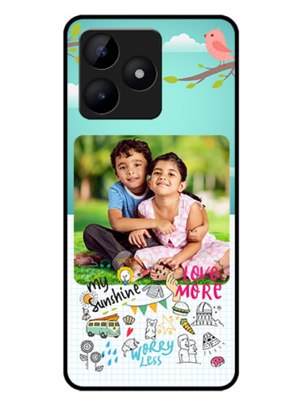 Custom Realme C53 Custom Metal Phone CaseDoodle Love Design