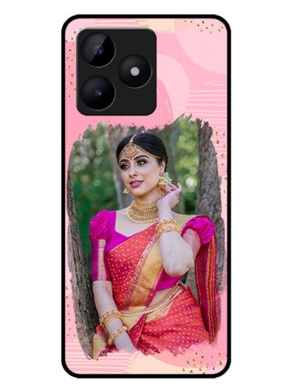 Custom Realme C53 Custom Metal Phone CaseGold Glitter Splash Design