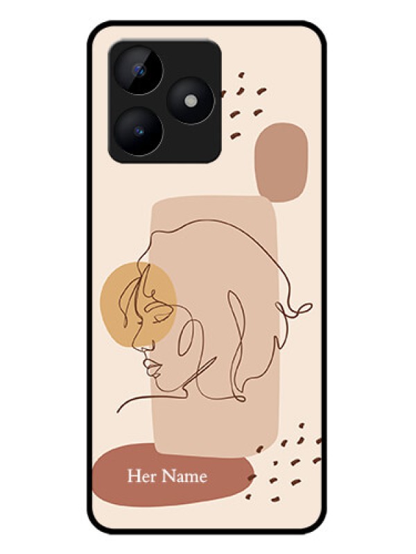Custom Realme C53 Custom Metal Phone CaseCalm Woman Line Art Design
