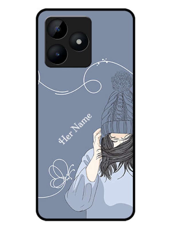 Custom Realme C53 Custom Metal Phone CaseGirl In Winter Outfit Design