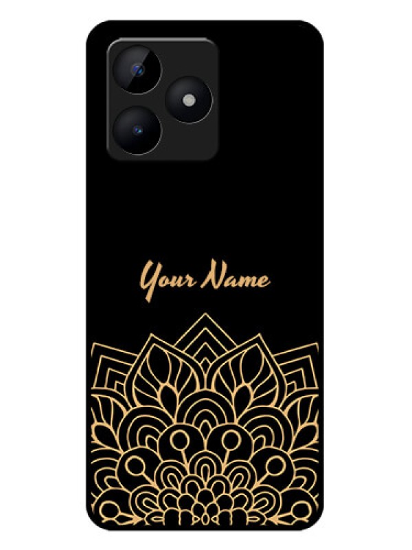 Custom Realme C53 Custom Metal Phone CaseGolden Mandala Design